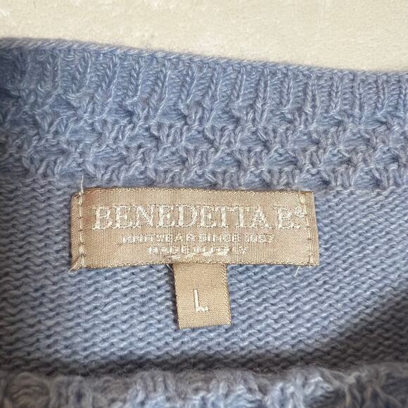Benedetta B. Boat Neck Pullover Sweater Size L Lightweight Classic Wool Blend - Picture 4 of 8